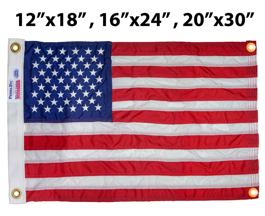 Nylon American Flag with Grommets Along Edges for Wall Hanging *Made in USA*