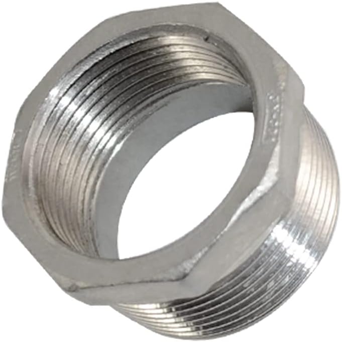 1-1/2" Male NPT to 1-1/4" Female NPT Stainless Steel Adapter