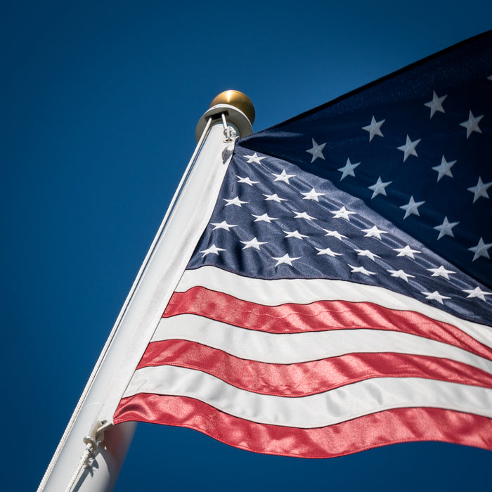 Zeus Fiberglass Flagpole - External Rope - Hand Made in the USA