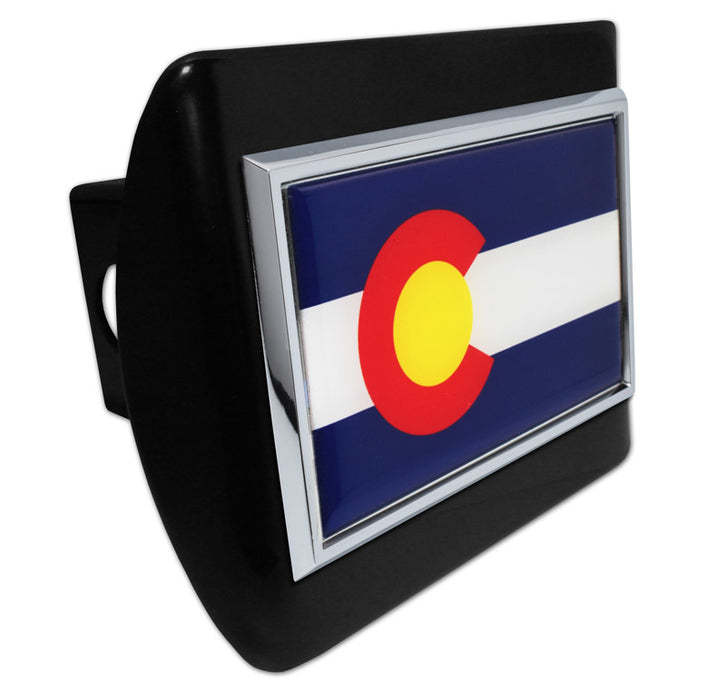 Colorado Flag Black Hitch Cover