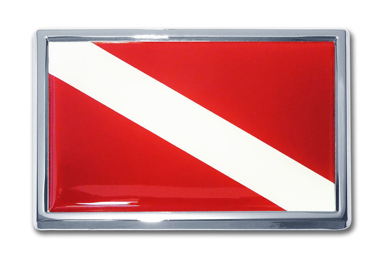 Dive Flag Chrome Auto Emblem *Clearance*