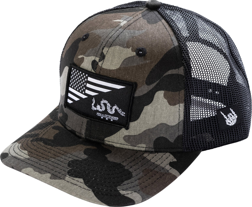 Snake and Flag Camo Trucker Hat *BadFlag*