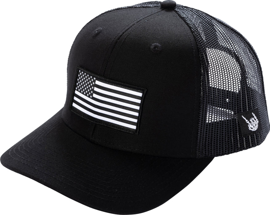 Blacked Out American Flag Trucker Hat *BadFlag*