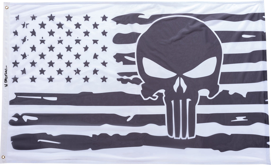 Black and White Punisher American Flag *BadFlag*