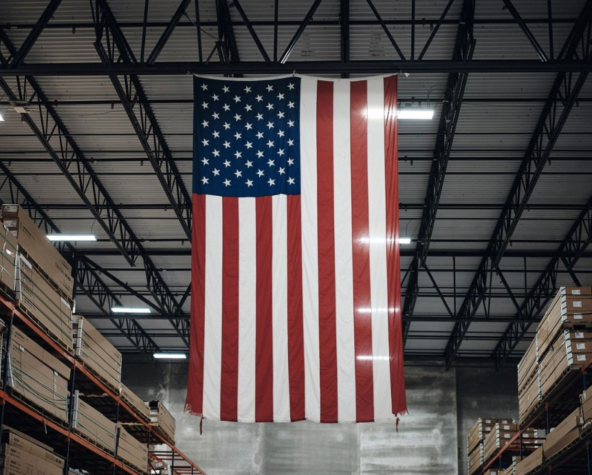 Double Sided American Flag for Vertical Viewing *Made in USA*