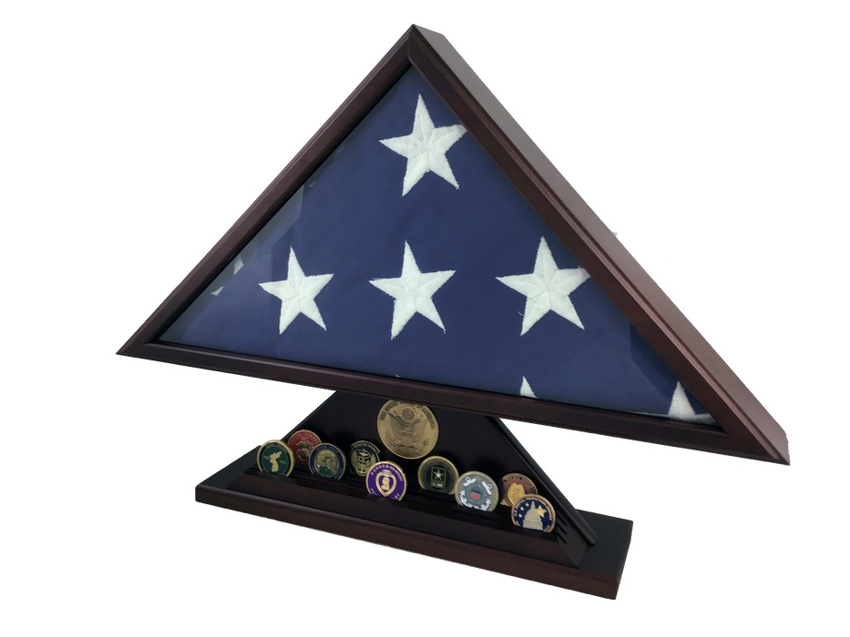 Flag Case, Pedestal & Coin Rack Combo Set