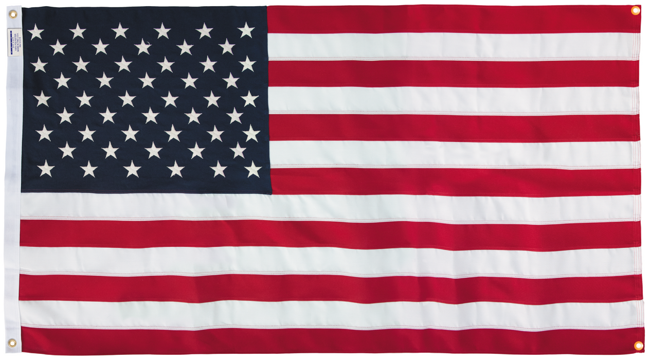 Polyester American Flag with Grommets Along Edges for Wall Hanging *Made in USA*