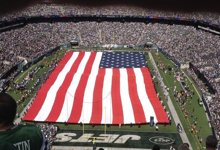 American Flag for Sports Field with Handles