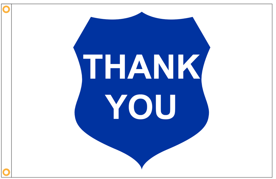 Police Thank You Printed Shield Flag
