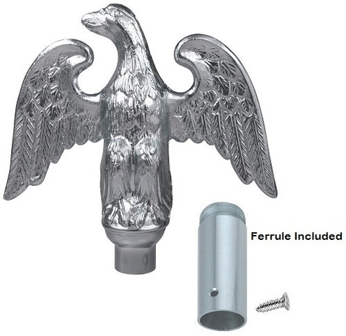 Silver Metal Perched Eagle