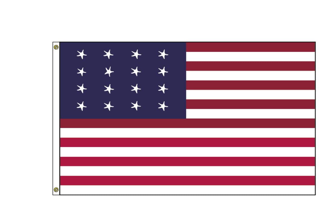 Printed Stonington Battle Flag - 3'x5' - Nylon - Single Reverse - Heading & Grommets