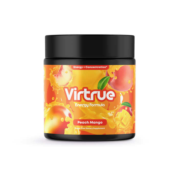 Peach Mango Pre-Workout Energy Powder + Focus Boost & Hydration | Sugar Free