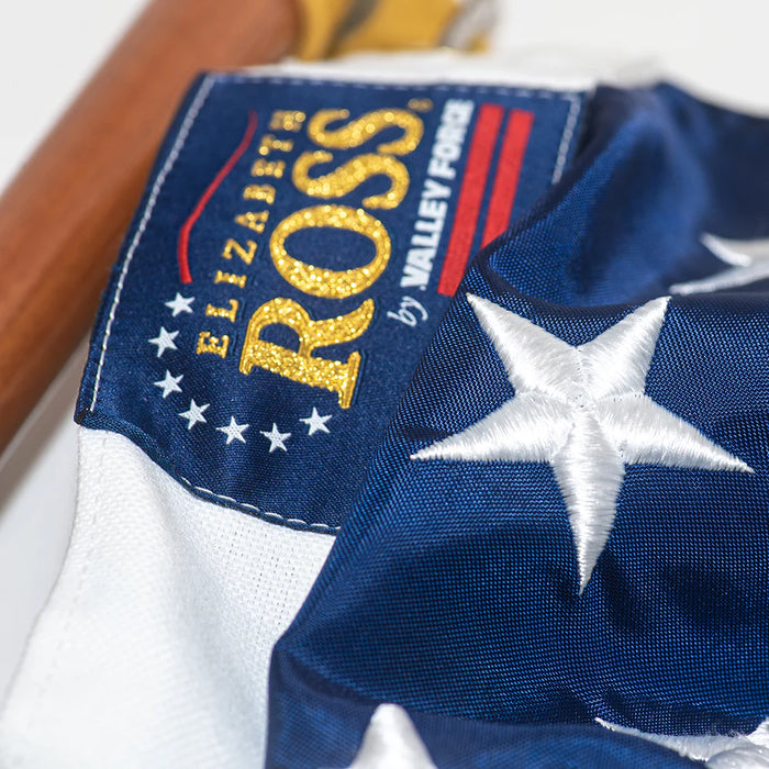3' x 5' Premium American Flag Set – Hardwood Spinning Pole & Mounting Bracket | 100% Made in USA