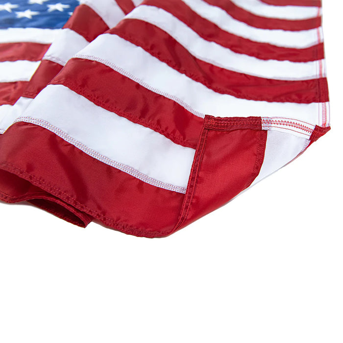3' x 5' Premium American Flag Set – Hardwood Spinning Pole & Mounting Bracket | 100% Made in USA