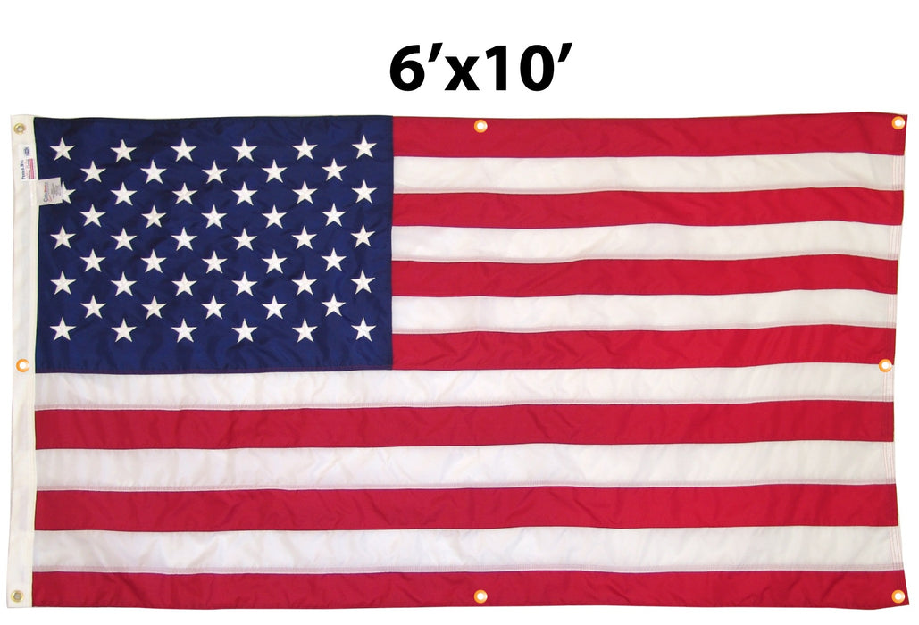 Nylon American Flag with Grommets Along Edges for Wall Hanging *Made in USA*