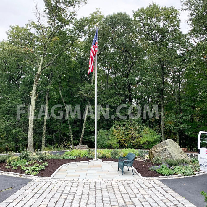 Aluminum Flagpole - External Rope - Heavy Duty, Lifetime Warranty - Made in USA