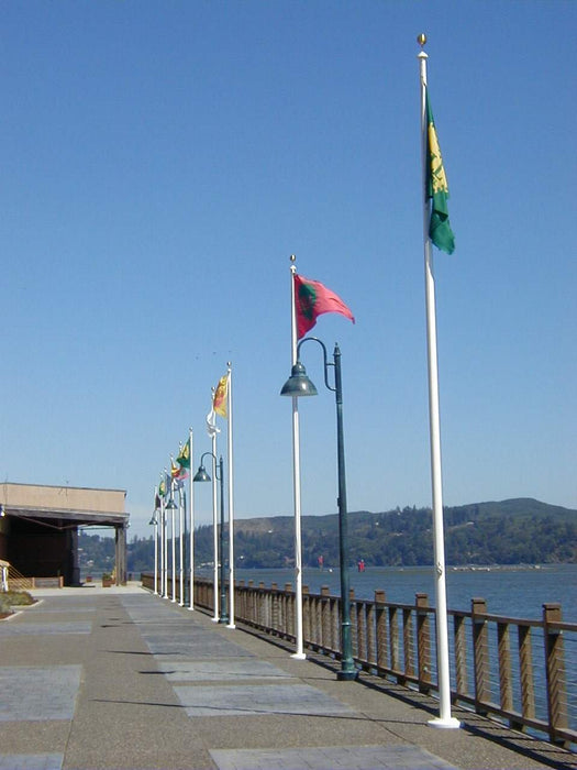 Zeus Fiberglass Flagpole - External Rope - Hand Made in the USA