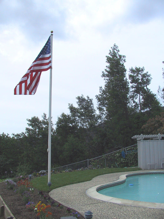 Zeus Fiberglass Flagpole - External Rope - Hand Made in the USA
