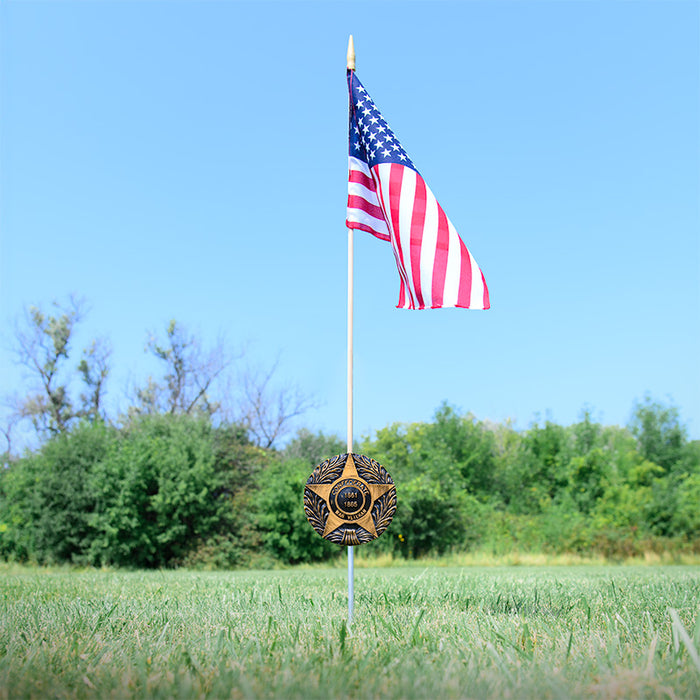 Confederate War Veteran Grave Marker & Flag Holder with Aluminum Ground Spike