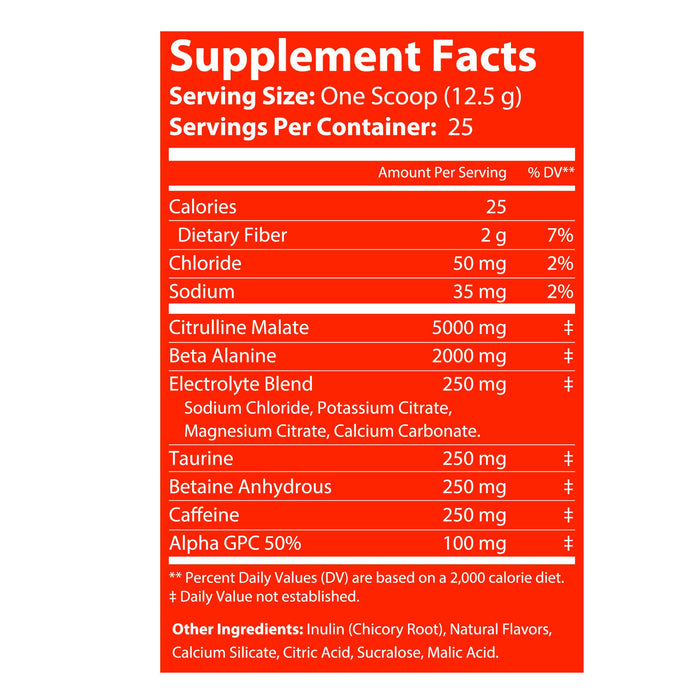 Georgia Peach Rings Pre-Workout Energy Powder + Focus Boost & Hydration | Sugar Free