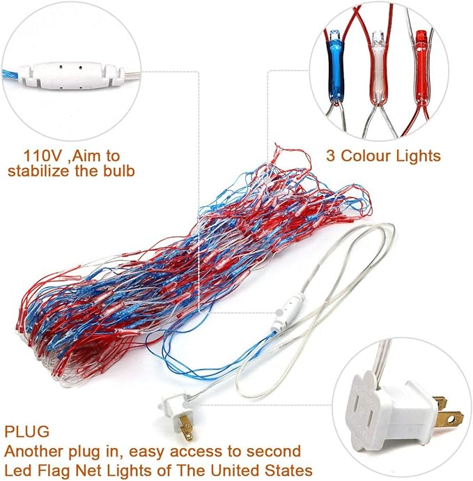 American Flag LED String Lights