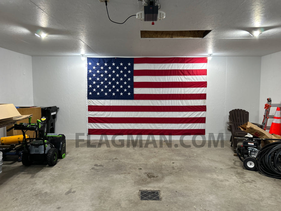 Polyester American Flag with Grommets Along Edges for Wall Hanging *Made in USA*