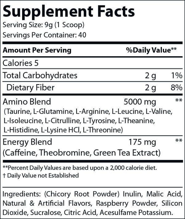 Raspberry Iced Tea Pre-Workout Energy Powder + Focus Boost & Hydration | Sugar Free