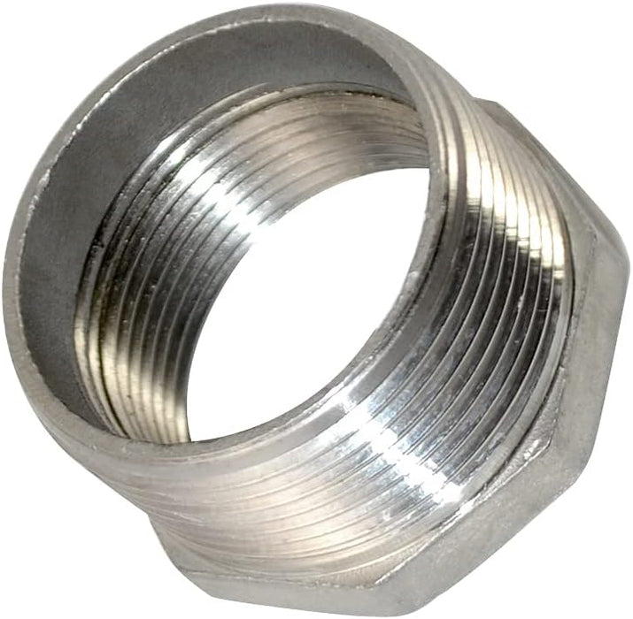 1-1/2" Male NPT to 1-1/4" Female NPT Stainless Steel Adapter