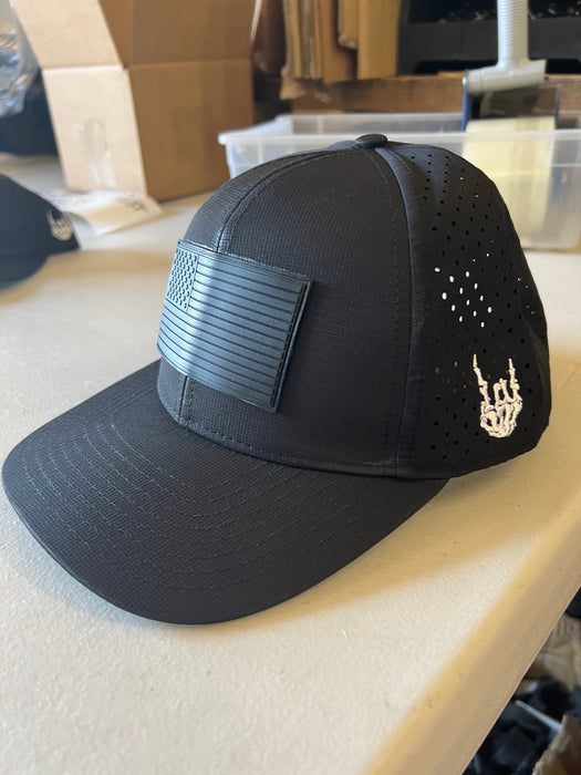 Old Glory Blacked Out Curved Performance Hat *BadFlag*