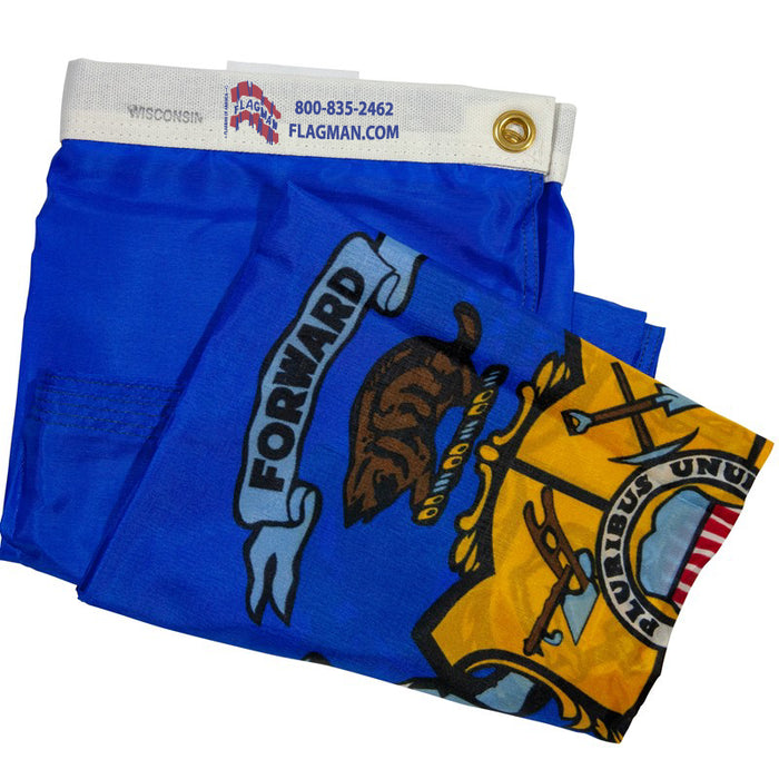 Wisconsin Outdoor Nylon Flag (Low-Medium Wind Areas)