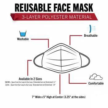 Thin Blue Line Flag Reusable 3-Layer Polyester Face Mask