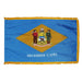 Delaware flag with fringe. Delaware flag with gold fringe. Delaware indoor flag. Delaware presentation flag. Delaware parade flag.