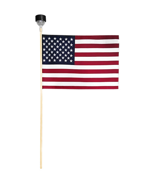 Cemetery Flag with Solar Light Flagman of America Wholesale Cemetery Veteran Grave Flags