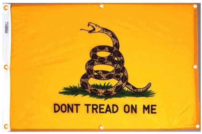 Gadsden Flag with Grommets Along the Edges for Wall Hanging