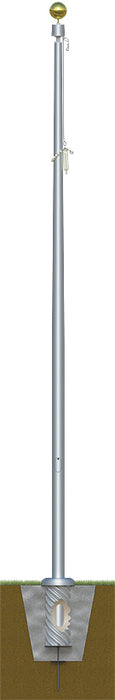 Aluminum Flagpole - Internal Cable Winch - Heavy Duty, Lifetime Warranty - Made in USA