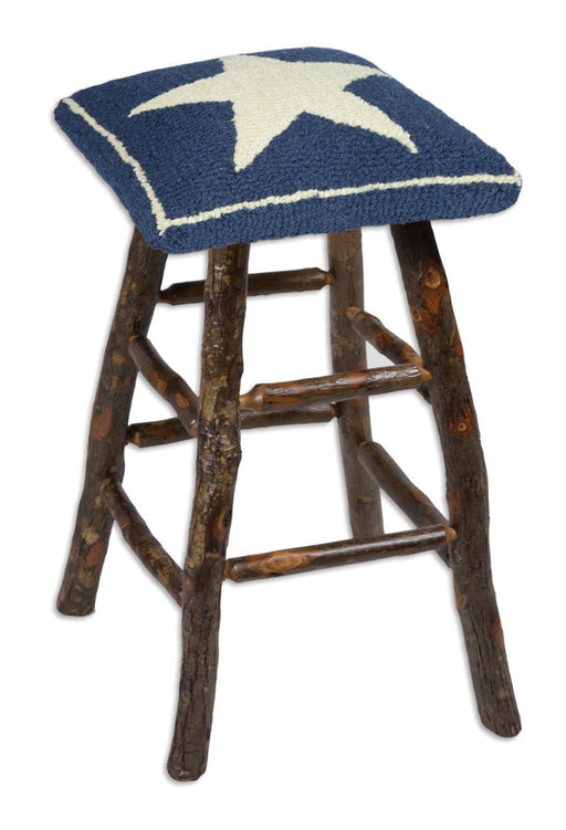 Patriotic Stool handcrafted by Amish Furniture Makers with New Zealand Wool Designed in Vermont Flagman of America