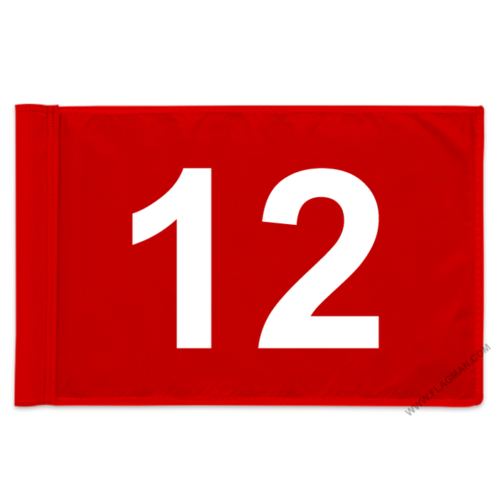 Individual Numbered Golf Flags with Rotating Tube