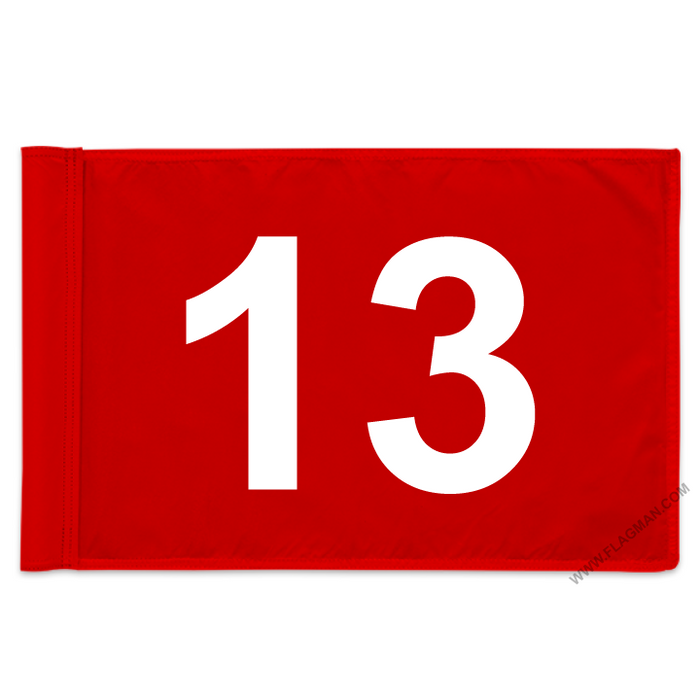 Individual Numbered Golf Flags with Rotating Tube