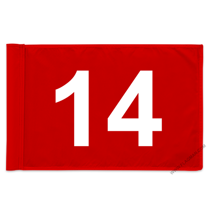 Individual Numbered Golf Flags with Rotating Tube