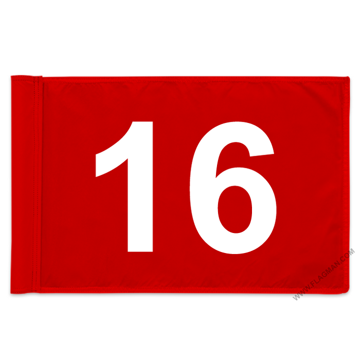 Individual Numbered Golf Flags with Rotating Tube