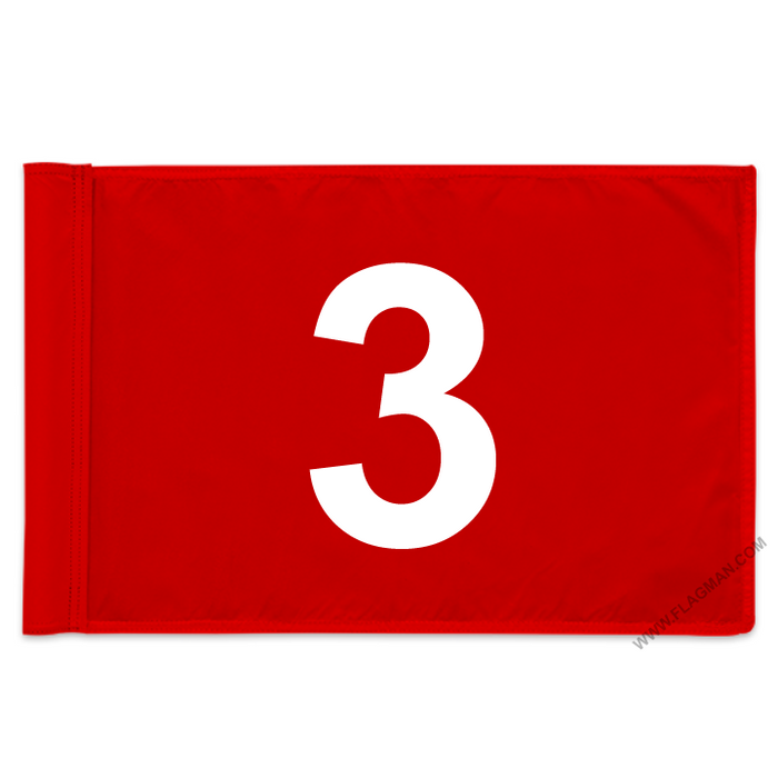 Individual Numbered Golf Flags with Rotating Tube