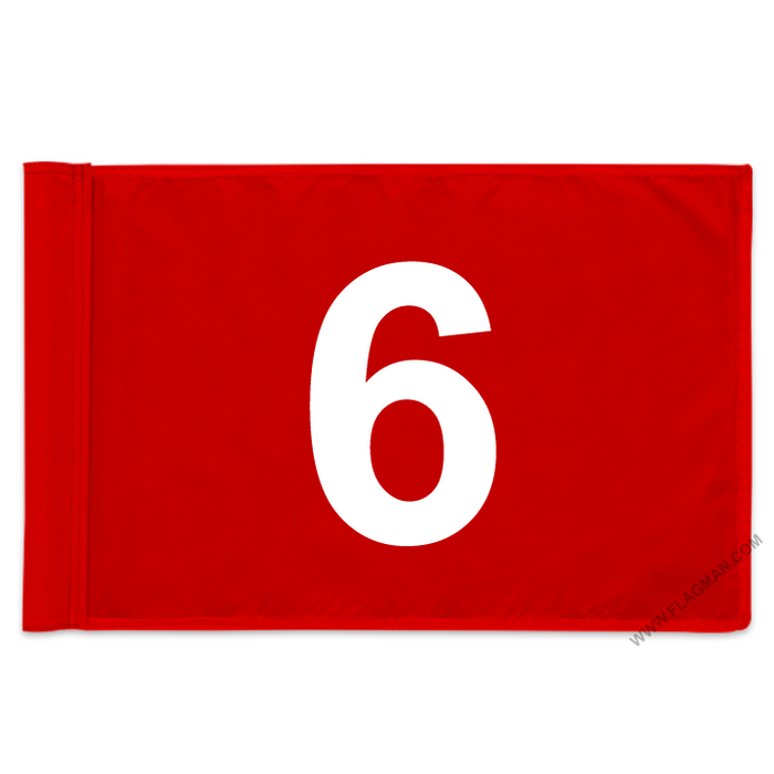 Individual Numbered Golf Flags with Rotating Tube