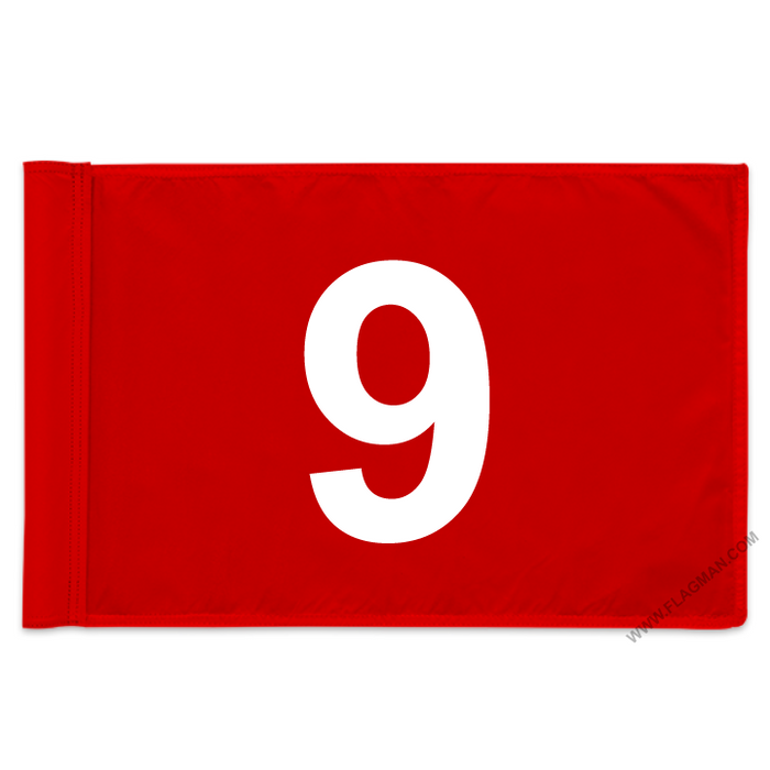 Individual Numbered Golf Flags with Rotating Tube