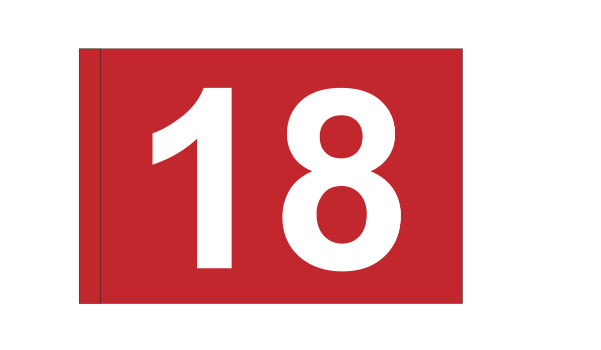individual golf flag with numbers for sale - red golf flags for sale