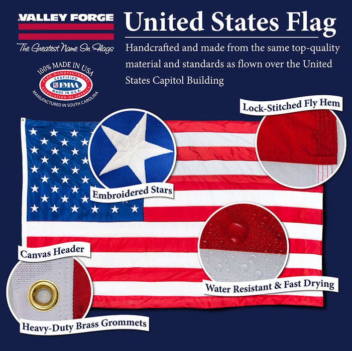Valley Forge Perma-Nyl American Flag *Made in USA*