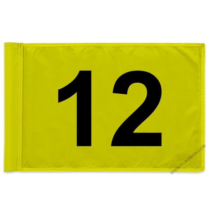 Individual Numbered Golf Flags with Rotating Tube