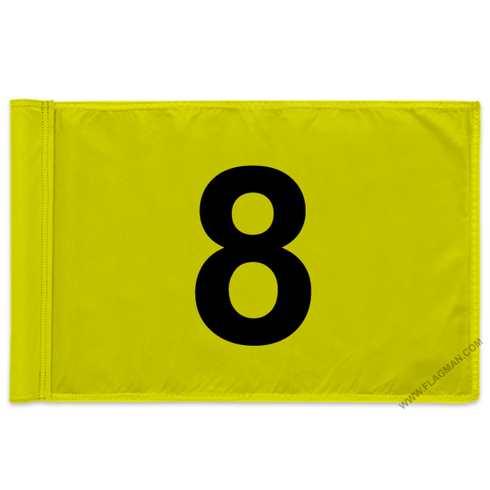 Individual Numbered Golf Flags with Rotating Tube