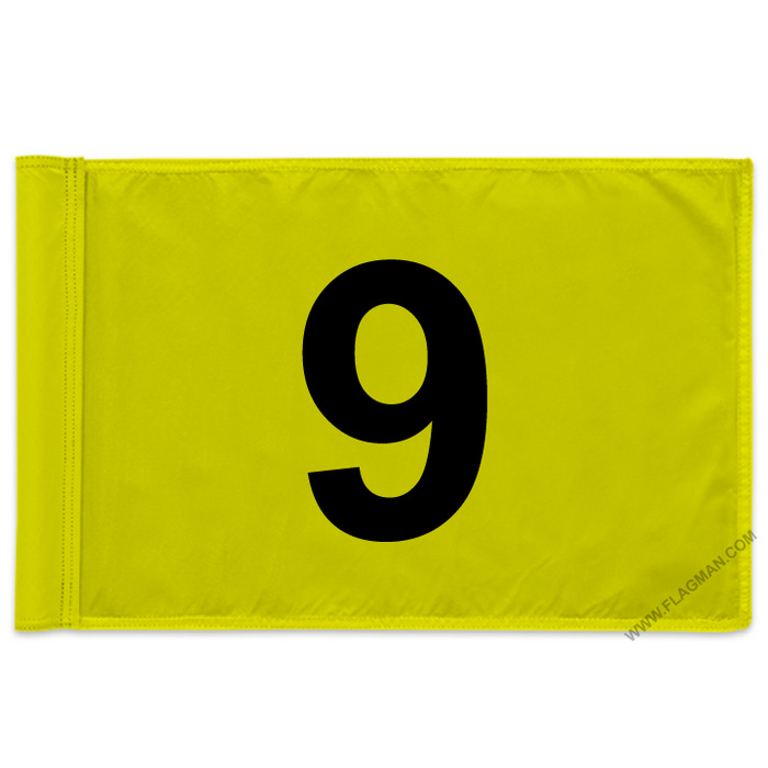 Individual Numbered Golf Flags with Rotating Tube