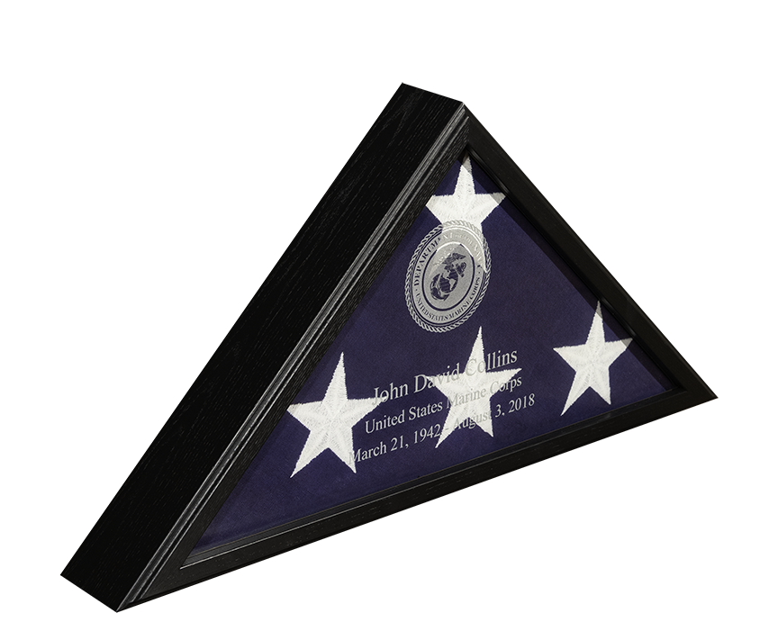 Hand Made Military & First Responder Flag Display Case 5'x9.5' (engravable) *Made in USA*