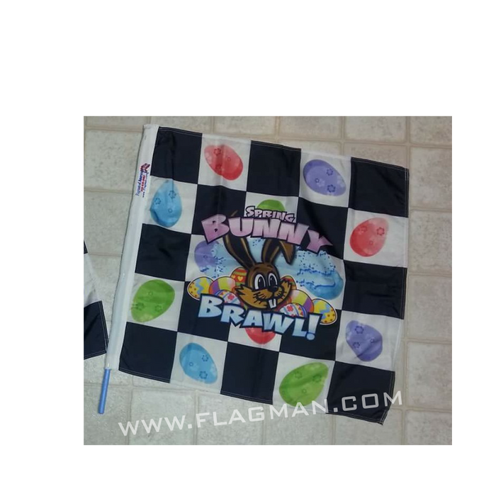 Custom Printed Checkered Race Flag - Single Reverse